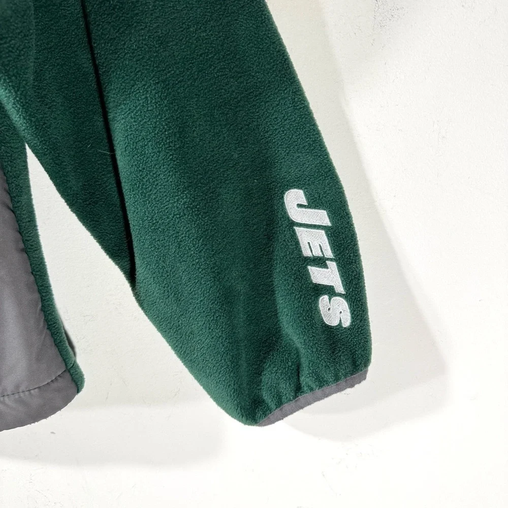 NFL Green and Gray New York Jets Full Zip Fleece Jacket - Picture 3 of 12